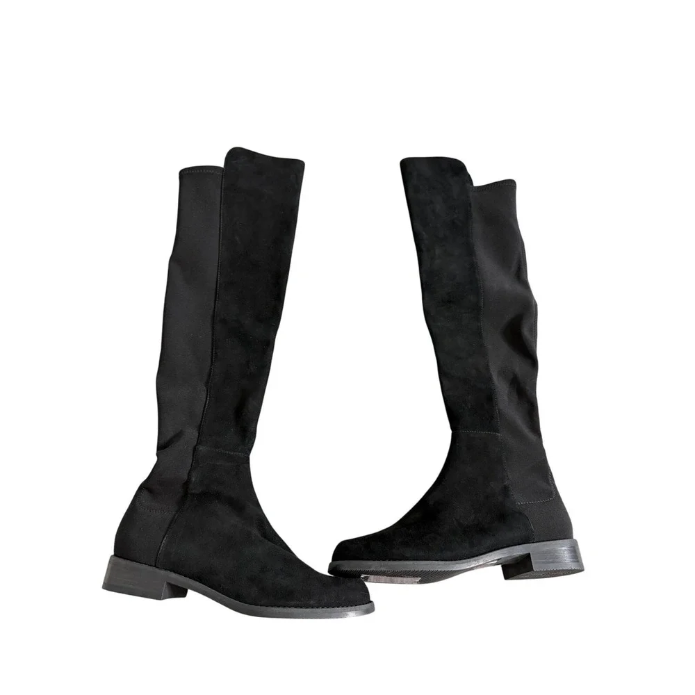 Stuart‎ Weitzman 5050 Black Suede Over The Knee Boots US 5.5B EU 36